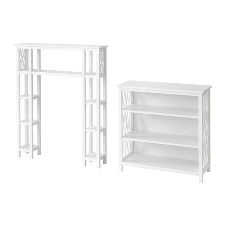 ALATERRE FURNITURE Coventry Over Toilet Open Shelving Unit with Left and Right Side Shelves, Bath Storage Shelf ANCT746WH